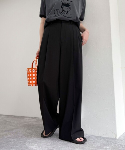 MASU 25ssスラックスパンツ　未使用 MASU(エムエーエスユー)のFUTURE WIDE TROUSERS BLACK