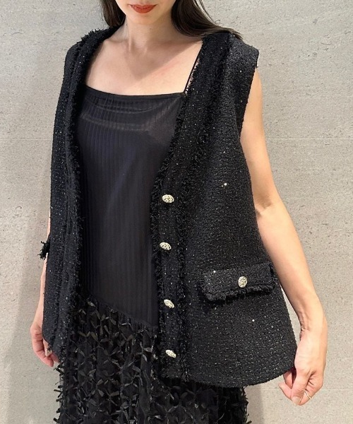 SNIDEL（スナイデル） ベスト FREE ブラック レディース : ZOZOTOWN