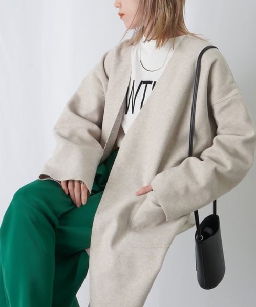 「LUCA/LADY LUCK LUCA」 ノーカラーコート FREE ベージュ レディース_画像2