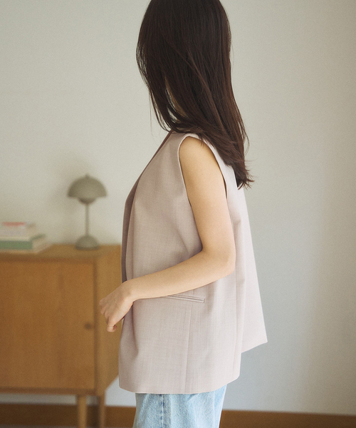 【新品タグ付き】Plage calla lily ジレ (gray) ベスト calla lily ジレ (gray)（ベスト）｜Plage（プラージュ）の