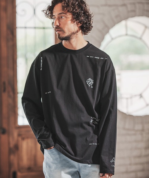 「FACTOTUM」 長袖Tシャツ 46 ブラック メンズ