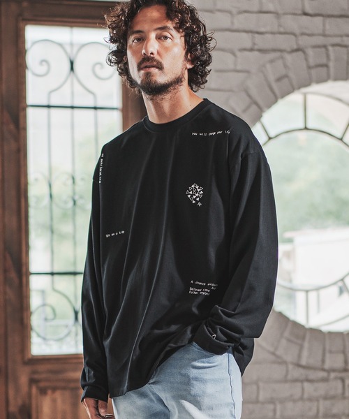 「FACTOTUM」 長袖Tシャツ 46 ブラック メンズ