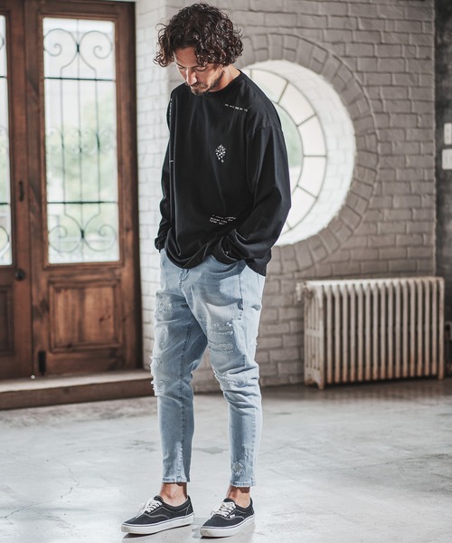 「FACTOTUM」 長袖Tシャツ 46 ブラック メンズ