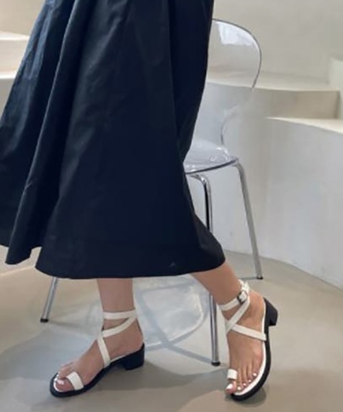 「Girly Doll」 フラットサンダル 36 オリーブ レディース_画像3