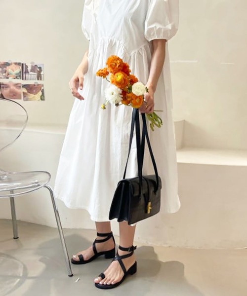 「Girly Doll」 フラットサンダル 36 オリーブ レディース_画像7