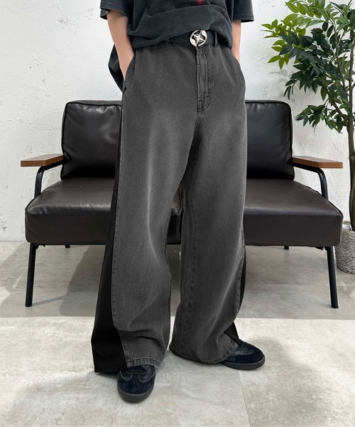 「sedacle」 加工デニムパンツ LARGE ブラック メンズ