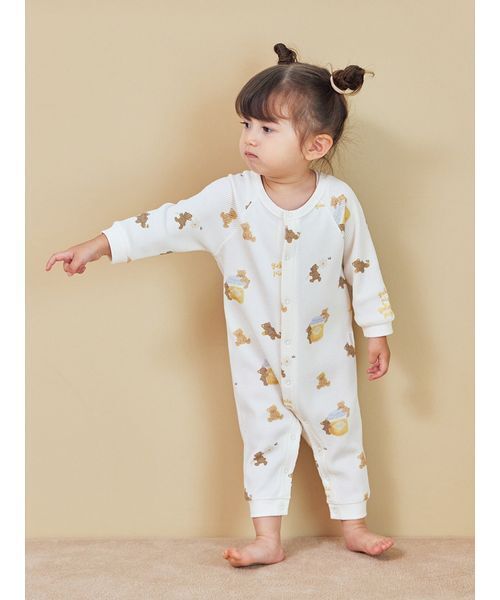 gelato pique ベビー服 ロンパース 「BABY」新生児はちみつベア