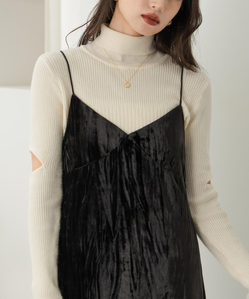 hinari（ヒナリ） ワンピース ベロアレースキャミワンピ : ZOZOTOWN