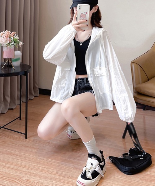 「Miniministore」 ジップアップブルゾン FREE ホワイト レディース_画像9