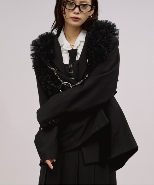 Ezick ベルト tull velours ribbon ベロアリボンチュールチェーン