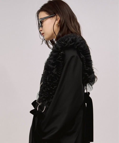 Ezick ベルト tull velours ribbon ベロアリボンチュールチェーン