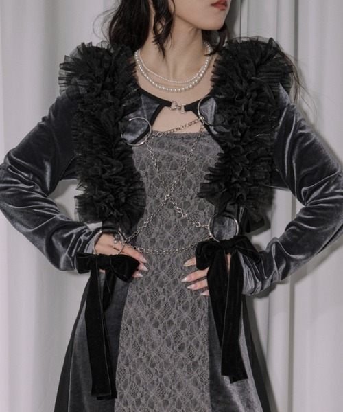 Ezick ベルト tull velours ribbon ベロアリボンチュールチェーン