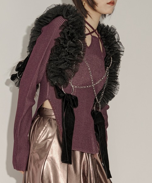 チュールハーネス Ezick ベルト tull velours ribbon ベロアリボンチュールチェーン