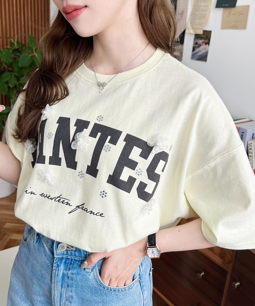 [moment+] короткий рукав футболка M "теплый" белый женский 