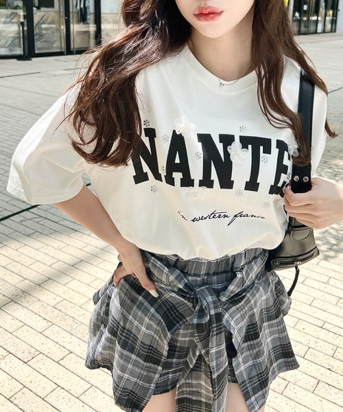 [moment+] короткий рукав футболка M "теплый" белый женский 