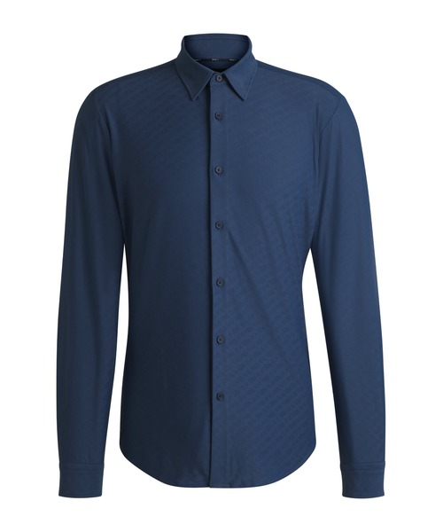 新品/L-XL相当◆HUGO BOSS【 PERFORMANCE◆長袖シャツ】 BOSS（HUGO BOSS） シャツ スリムフィットシャツ パフォーマンス