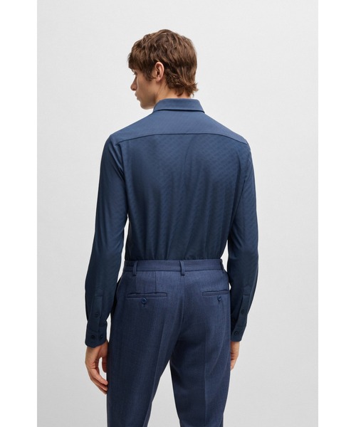 新品/L-XL相当◆HUGO BOSS【 PERFORMANCE◆長袖シャツ】 BOSS（HUGO BOSS） シャツ スリムフィットシャツ パフォーマンス