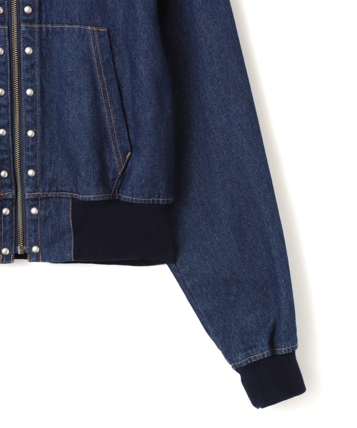 atmos girls コート アウター atmos pink Studs Denim Hoodie