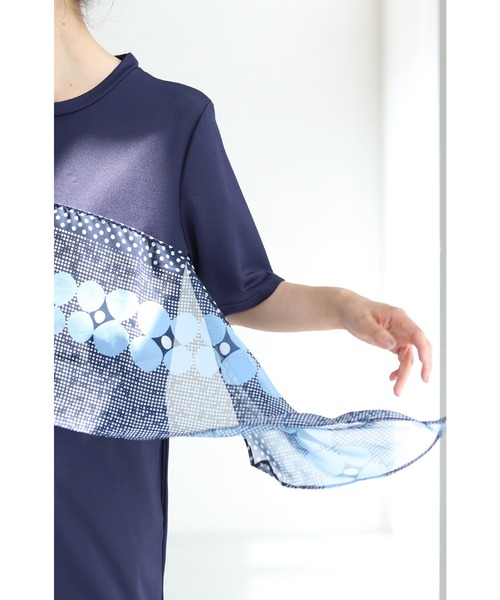 「CAWAII」 半袖ワンピース FREE ネイビー レディース_画像2