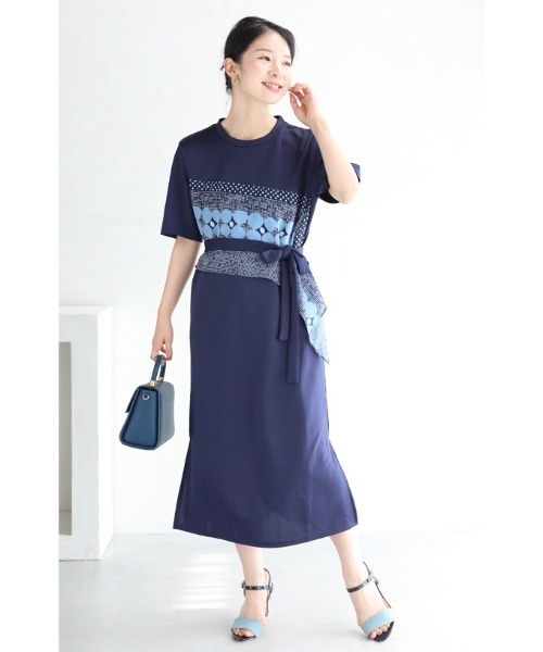 「CAWAII」 半袖ワンピース FREE ネイビー レディース_画像9