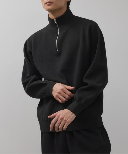 【タグ付未使用品】ネイビー ジップアップセーター USサイズS 毛100% NAVY セーター ニット 快適ミラノリブハーフジップニット