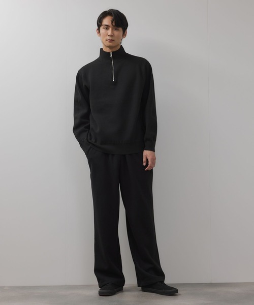 NAVY セーター ニット 快適ミラノリブハーフジップニット