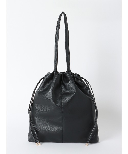 トートバッグ 巾着トートバッグ 2WAY シュリンクフェイクレザー