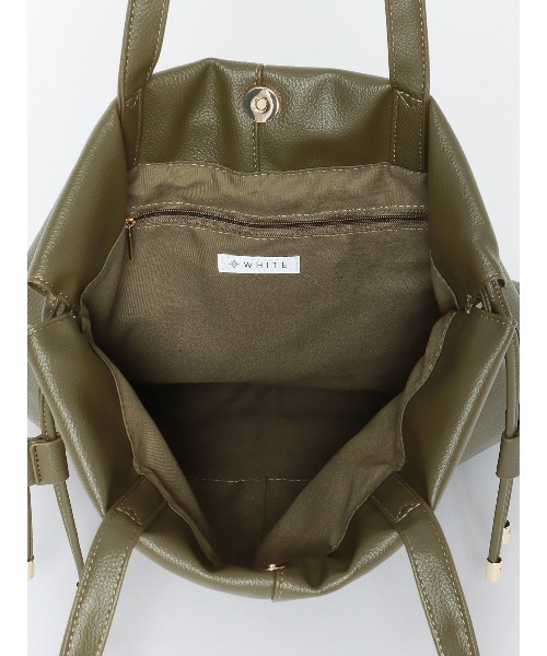 トートバッグ 巾着トートバッグ 2WAY シュリンクフェイクレザー