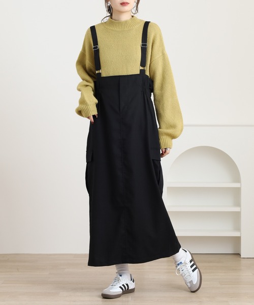 本日お得45R★リネンヘリンボーンのオーバースカート（インディゴ） 70150324.jpg