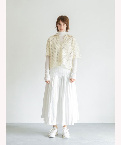 「enchainement」 半袖ニット フリー オフホワイト レディース_画像2