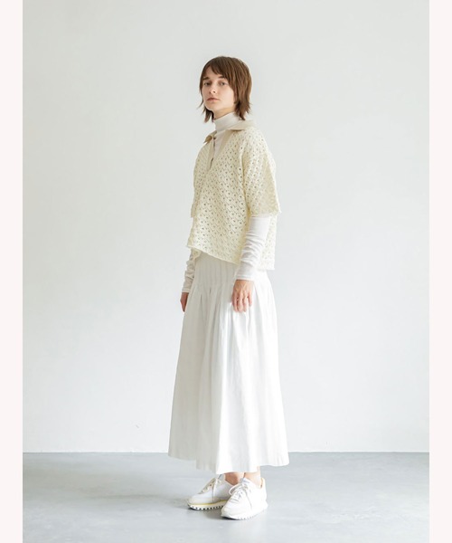 「enchainement」 半袖ニット フリー オフホワイト レディース_画像8