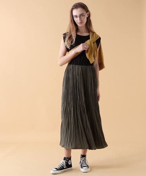 「saloon」 ノースリーブワンピース FREE ブラック レディース_画像2