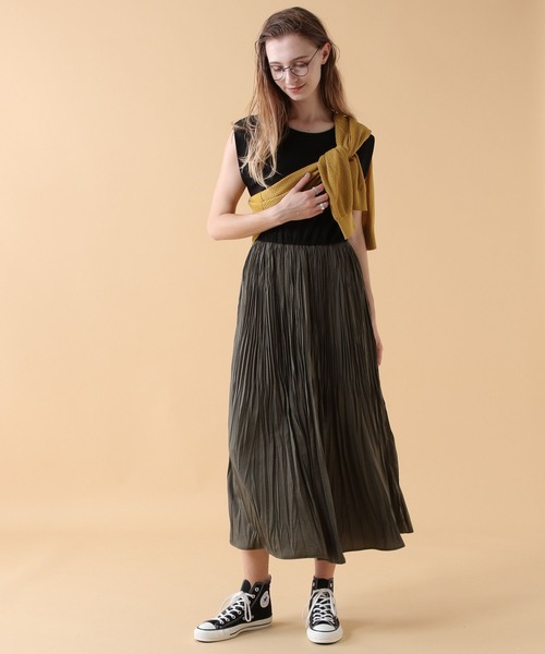 「saloon」 ノースリーブワンピース FREE ブラック レディース_画像9