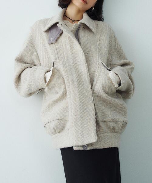 CODE A ダウンコート ダウンジャケット oversized tweed blouson