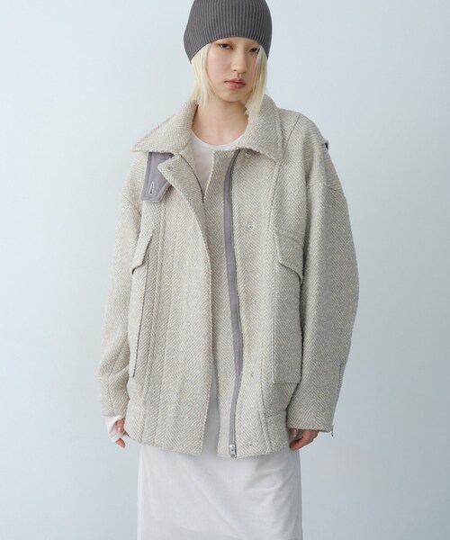 CODE A ダウンコート ダウンジャケット oversized tweed blouson