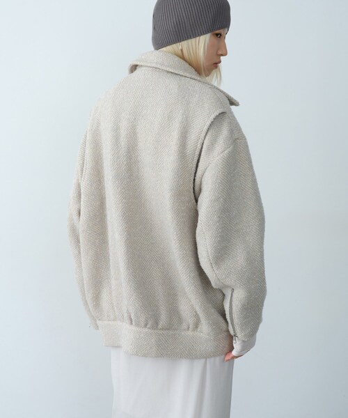 CODE A ダウンコート ダウンジャケット oversized tweed blouson