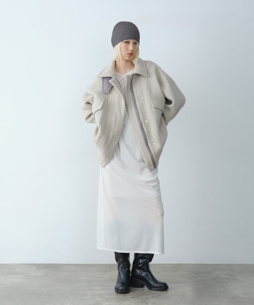 CODE A ダウンコート ダウンジャケット oversized tweed blouson