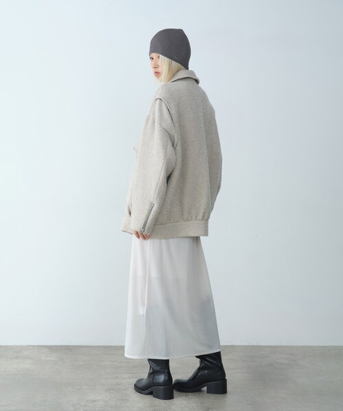 CODE A ダウンコート ダウンジャケット oversized tweed blouson