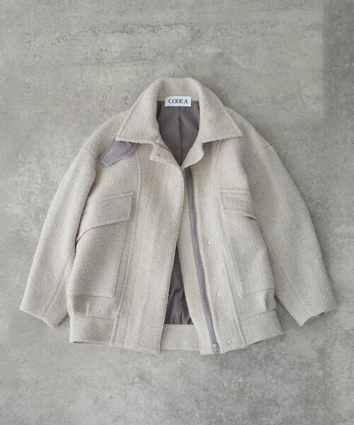 CODE A ダウンコート ダウンジャケット oversized tweed blouson
