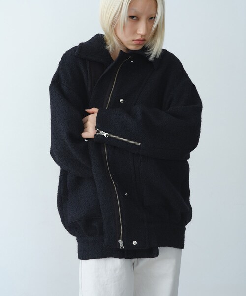 CODE A ダウンコート ダウンジャケット oversized tweed blouson