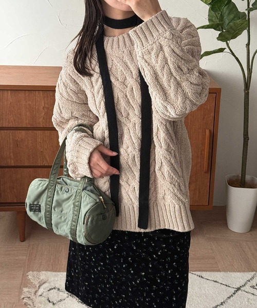 チャコールニットみゅー様 Munich（ミューニック）の「7GG天竺編みニットサイドジッププル