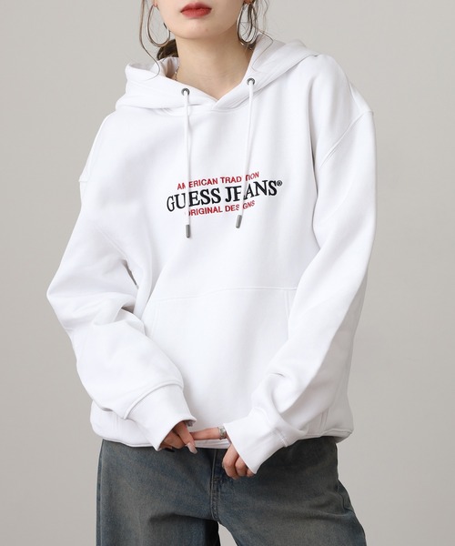 パーカー GUESS JEANS GJ HOOD REG AMERICA TRAD SWEAT ゲス 刺繍ロゴ 