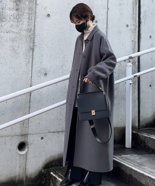 「Audrey and John Wad」 ステンカラーコート M ブラウン レディース_画像4