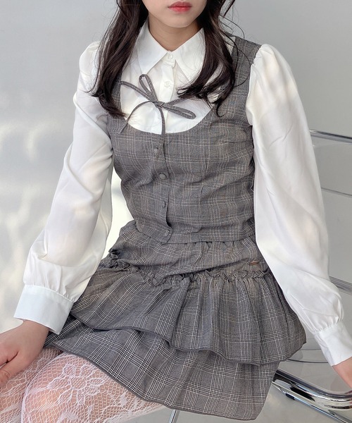 AS KNOW AS（アズノゥアズ） ブラウス シャツリボンデザイン ベスト