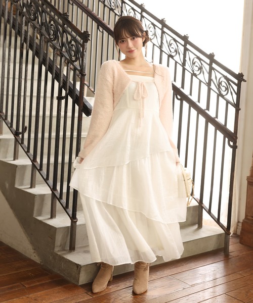 one after another NICE CLAUP ワンピース ニットボレロ＋ティアード