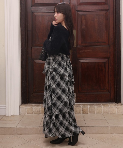 one after another NICE CLAUP ワンピース ニットボレロ＋ティアード