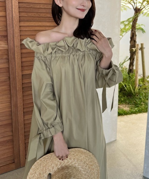 anuans（アニュアンス） 半袖ワンピース FREE ベージュ レディース