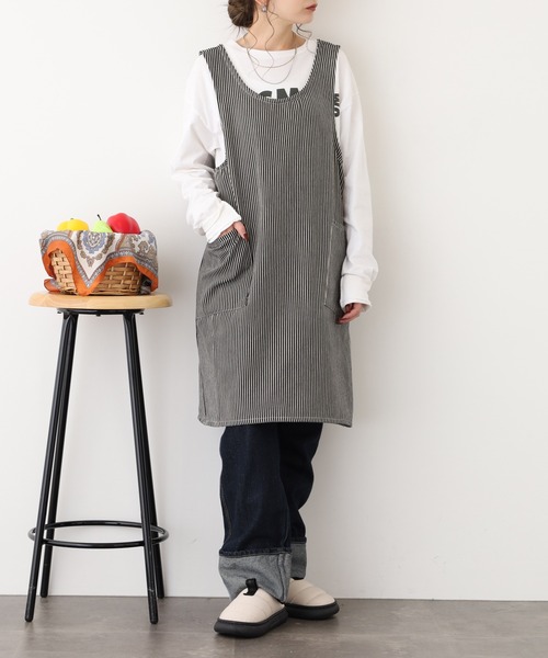 l'atelier Nuuit（アトリエ ヌイ） エプロン ヒッコリー クロス