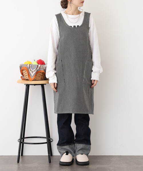 l'atelier Nuuit（アトリエ ヌイ） エプロン ヒッコリー クロス