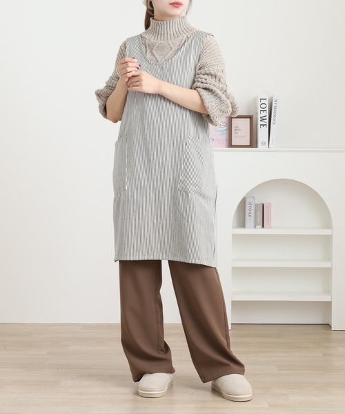 l'atelier Nuuit（アトリエ ヌイ） エプロン ヒッコリー クロス